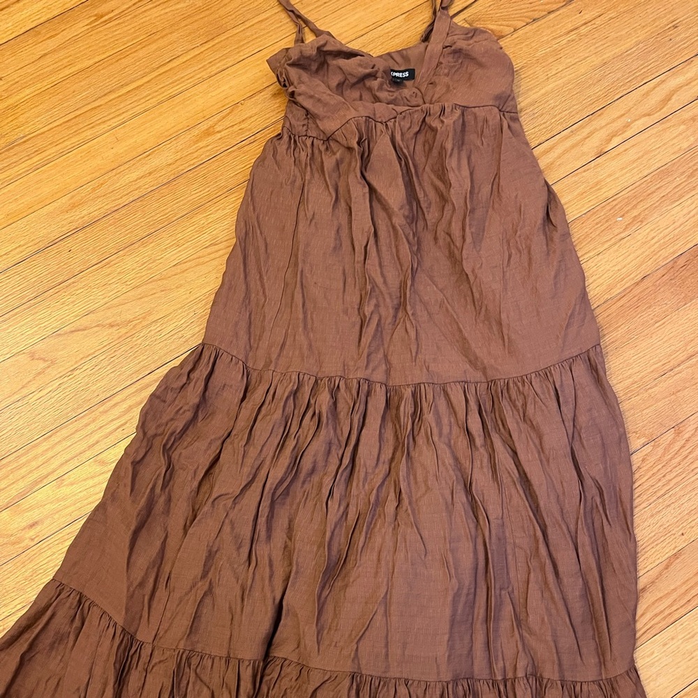 Express Chocolate Brown V-Neck Blouse